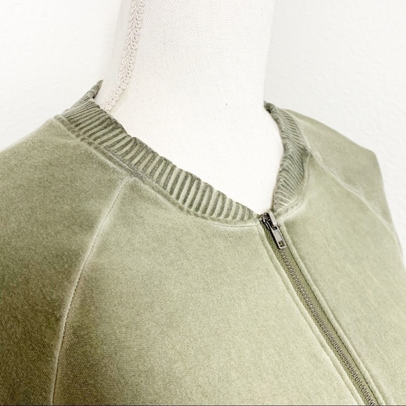H by Bordeaux Soft Lightweight Bomber Jacket Zip Up Olive Green Size L - Picture 5 of 10